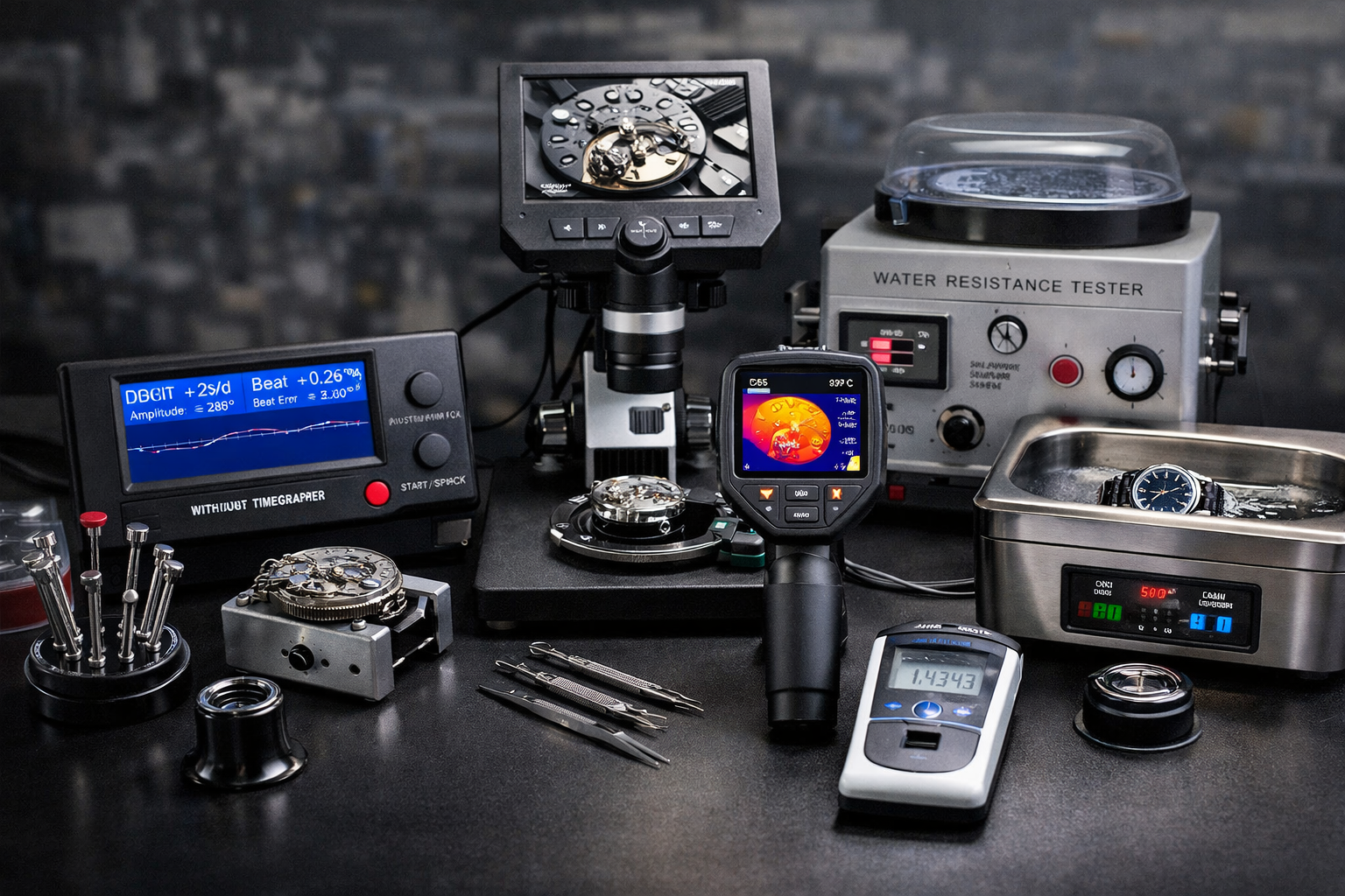 Watch testing and inspection equipment